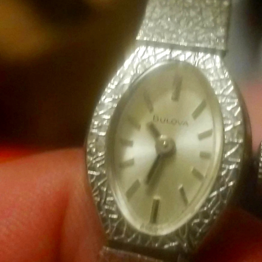 Bulova Textured Silver Watch